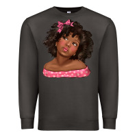 Smoke afro black girlchild kiss with bow Premium Sweatshirt - texasbilliewilder