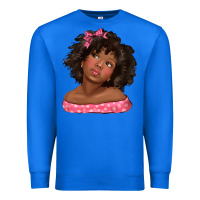 True Royal afro black girlchild kiss with bow Premium Sweatshirt - texasbilliewilder