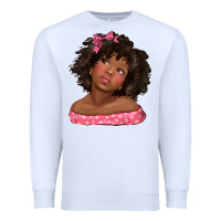 White afro black girlchild kiss with bow Premium Sweatshirt - texasbilliewilder