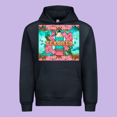 Teacher Floral Pencil Tumbler Urban Hoodie Designed By Bundleandbundleshop