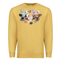 Antique Gold Easter Cows With Bunny Ears Premium Sweatshirt - RanaPortraitStore