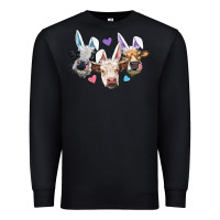 Black Easter Cows With Bunny Ears Premium Sweatshirt - RanaPortraitStore