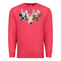 Cardinal Easter Cows With Bunny Ears Premium Sweatshirt - RanaPortraitStore