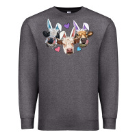 Charcoal Heather Easter Cows With Bunny Ears Premium Sweatshirt - RanaPortraitStore