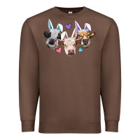 Chestnut Easter Cows With Bunny Ears Premium Sweatshirt - RanaPortraitStore