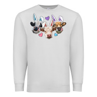 Dove Grey Easter Cows With Bunny Ears Premium Sweatshirt - RanaPortraitStore