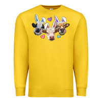 Lemon Easter Cows With Bunny Ears Premium Sweatshirt - RanaPortraitStore