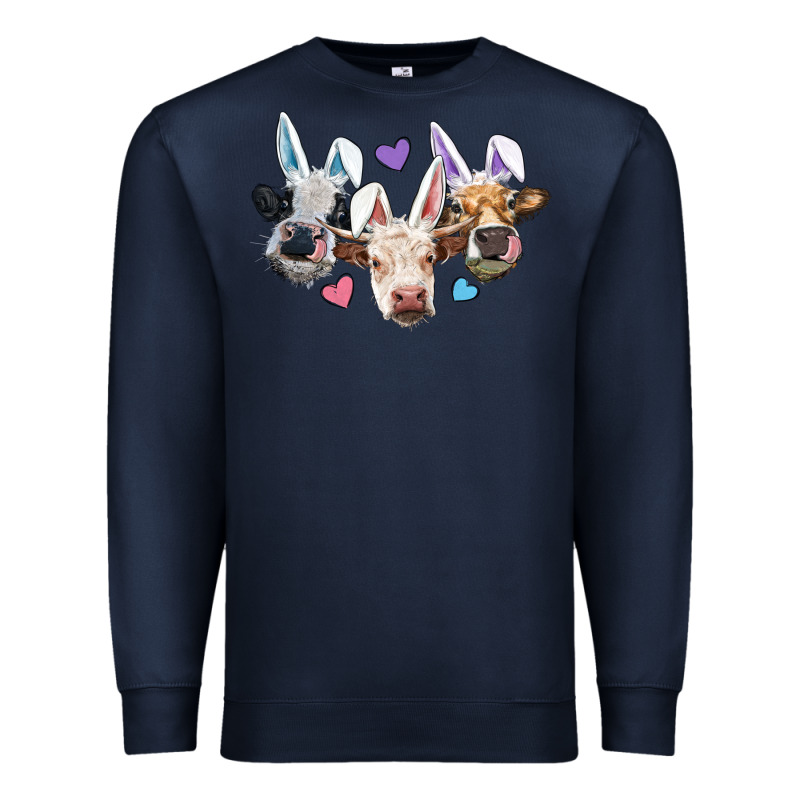 Easter Cows With Bunny Ears Premium Sweatshirt by RanaPortraitStore | Teevron