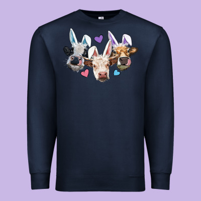 Premium Sweatshirt Easter Cows With Bunny Ears