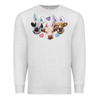 Oatmeal Heather Easter Cows With Bunny Ears Premium Sweatshirt - RanaPortraitStore