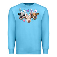 Ocean Blue Easter Cows With Bunny Ears Premium Sweatshirt - RanaPortraitStore