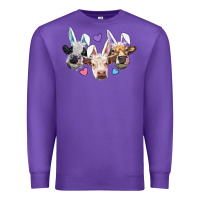Purple Easter Cows With Bunny Ears Premium Sweatshirt - RanaPortraitStore