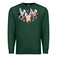 Sports Green Easter Cows With Bunny Ears Premium Sweatshirt - RanaPortraitStore