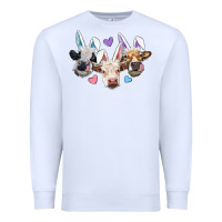 White Easter Cows With Bunny Ears Premium Sweatshirt - RanaPortraitStore