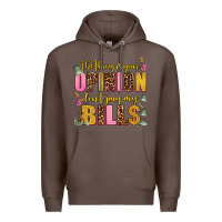 Coffee the thing is your opinion dont pay my bills Premium Hoodie - AdoDesignShop