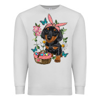 Dove Grey Easter Dachshund Premium Sweatshirt - RanaPortraitStore