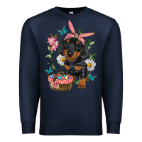 Navy Easter Dachshund Premium Sweatshirt - RanaPortraitStore