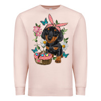 Pale Pink Easter Dachshund Premium Sweatshirt - RanaPortraitStore