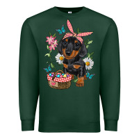 Sports Green Easter Dachshund Premium Sweatshirt - RanaPortraitStore