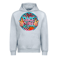 Heather Grey race girl with leopard and peace hand Urban Hoodie - AdoDesignShop