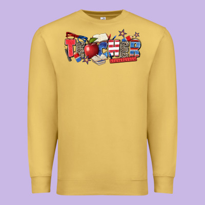 American Teacher Premium Sweatshirt Designed By Zillion Design Studio