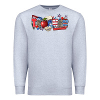 Heather Grey American teacher Premium Sweatshirt - Zillion Design Studio