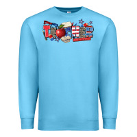 Ocean Blue American teacher Premium Sweatshirt - Zillion Design Studio