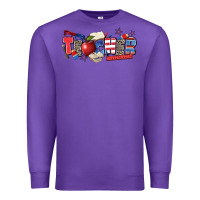 Purple American teacher Premium Sweatshirt - Zillion Design Studio