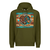 Army Green nurse leopard heart Premium Hoodie - JahusDesignShop