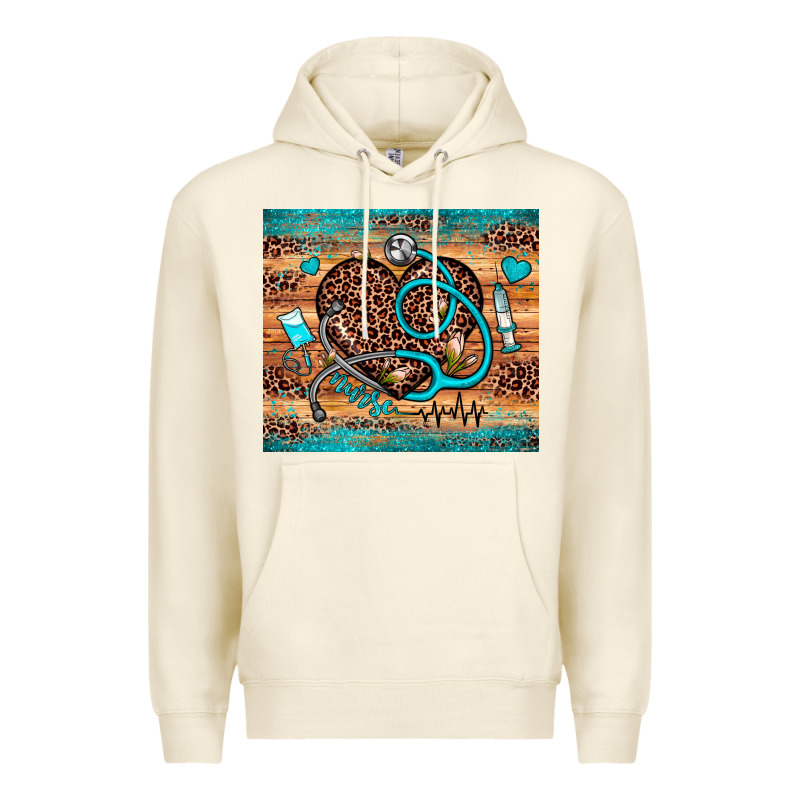 Nurse Leopard Heart Premium Hoodie by JahusDesignShop | Teevron