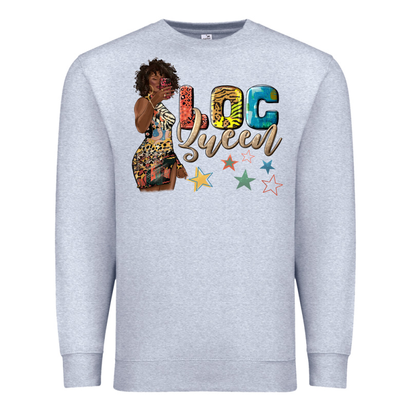 Afro Woman Loc Queen Premium Sweatshirt by texasbilliewilder | Teevron