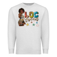 Oatmeal Heather afro woman loc queen Premium Sweatshirt - texasbilliewilder