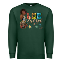 Sports Green afro woman loc queen Premium Sweatshirt - texasbilliewilder