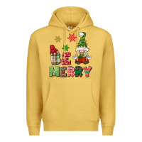 Antique Gold be merry Premium Hoodie - BundleAndBundleShop