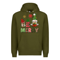 Army Green be merry Premium Hoodie - BundleAndBundleShop
