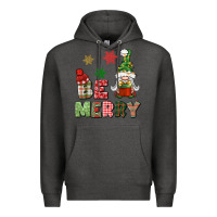 Charcoal Heather be merry Premium Hoodie - BundleAndBundleShop