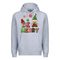 Heather Grey be merry Premium Hoodie - BundleAndBundleShop