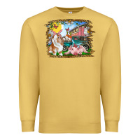 Antique Gold Easter Farm Bunny And Pig Premium Sweatshirt - RanaPortraitStore