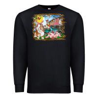 Black Easter Farm Bunny And Pig Premium Sweatshirt - RanaPortraitStore