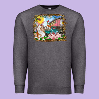 Premium Sweatshirt Easter Farm Bunny And Pig