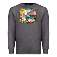 Charcoal Heather Easter Farm Bunny And Pig Premium Sweatshirt - RanaPortraitStore