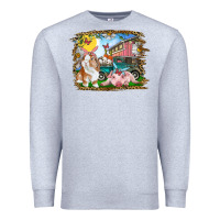 Heather Grey Easter Farm Bunny And Pig Premium Sweatshirt - RanaPortraitStore