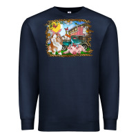 Navy Easter Farm Bunny And Pig Premium Sweatshirt - RanaPortraitStore