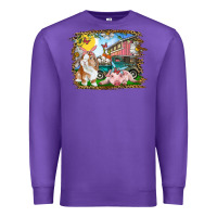 Purple Easter Farm Bunny And Pig Premium Sweatshirt - RanaPortraitStore