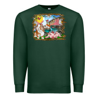 Sports Green Easter Farm Bunny And Pig Premium Sweatshirt - RanaPortraitStore