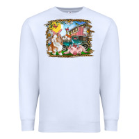 White Easter Farm Bunny And Pig Premium Sweatshirt - RanaPortraitStore