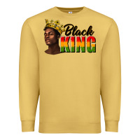 Antique Gold afro man black king Premium Sweatshirt - texasbilliewilder