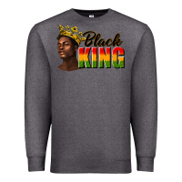 Charcoal Heather afro man black king Premium Sweatshirt - texasbilliewilder
