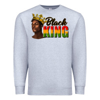 Heather Grey afro man black king Premium Sweatshirt - texasbilliewilder