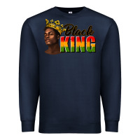 Navy afro man black king Premium Sweatshirt - texasbilliewilder